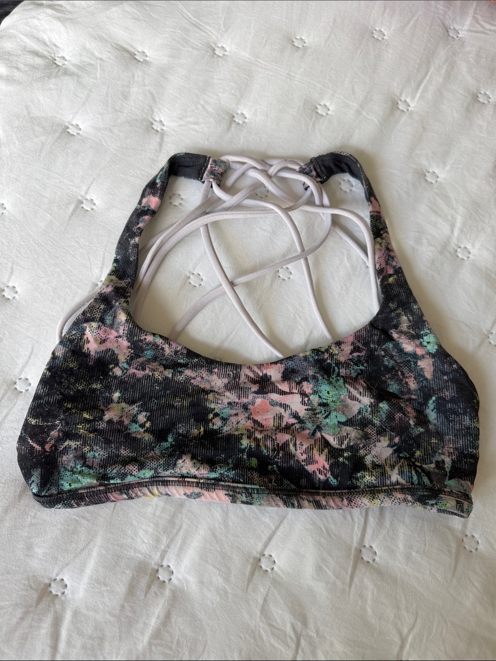 lululemon athletica Floral Multicolor Strappy Sports Bra
